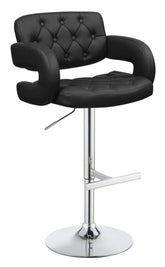 Coaster Brandi 29" Adjustable Height Bar Stool Black and Chrome Model 102555